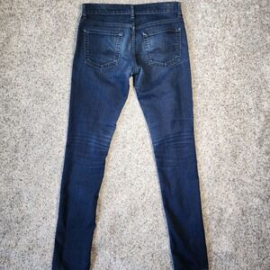 7 For All Mankind Roxanne Jeans Womens 27 Slim Dark Wash Whiskered Excellent